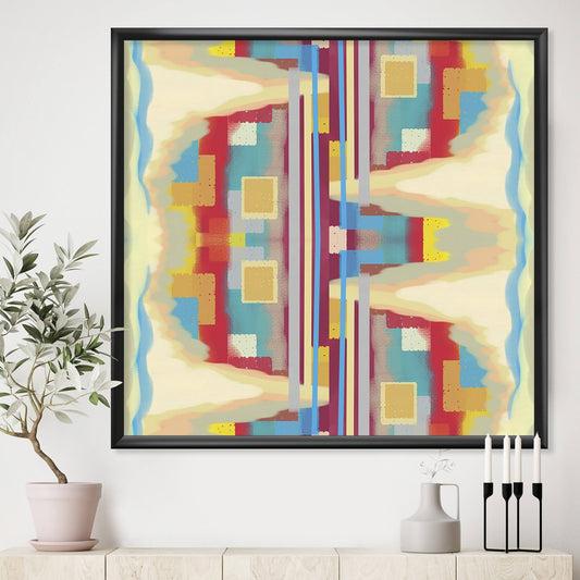 Designart Abstract II Single Mid-Century Modern Framed Art Print - 30 in. Wide x 30 in. High - Black LAV5_G7ZVG86