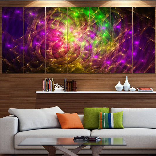 Design Art Purple Green Symphony of Colors Graphic Art Print Multi-Piece Image on Canvas, Size: 83 in. Wide x 32 in. High - 7  MBF4_I6ZHA24