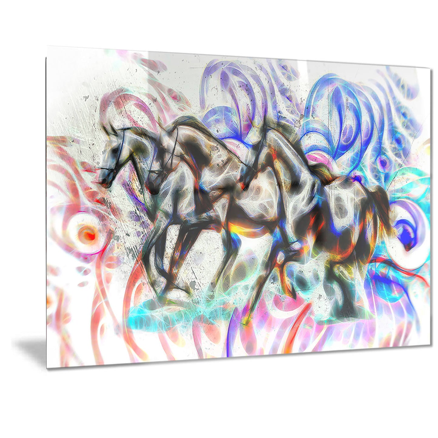 Designart Metal &Graffiti Horses& Graphic Art Size: 12x22 H x 28x22 W IYX6_G2ANO62