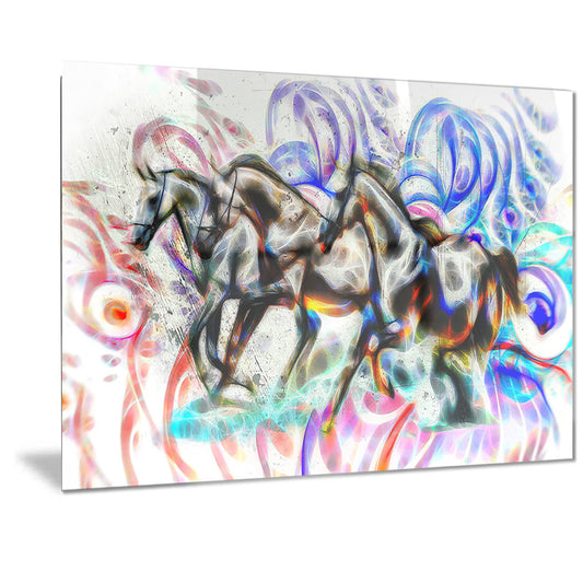 Designart Metal &Graffiti Horses& Graphic Art Size: 12x22 H x 28x22 W IYX6_G2ANO62