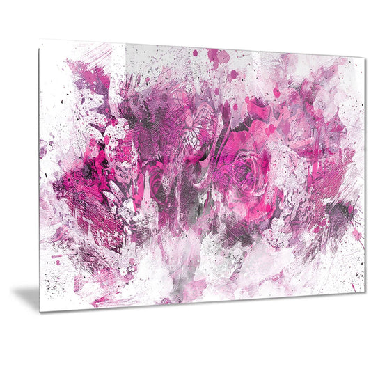 Designart &Pink Purple Flowers& Floral Metal Wall Art - 48 in. Wide x 28 in. High - 4 Panels TNF0_X9FPQ24