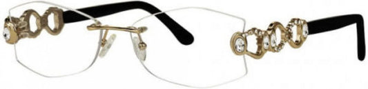 Caviar Rimless Eyeglasses 2363 C 21 Gold Crystals Frame New 54mm Italy Rxable UFE5_G5GQO35