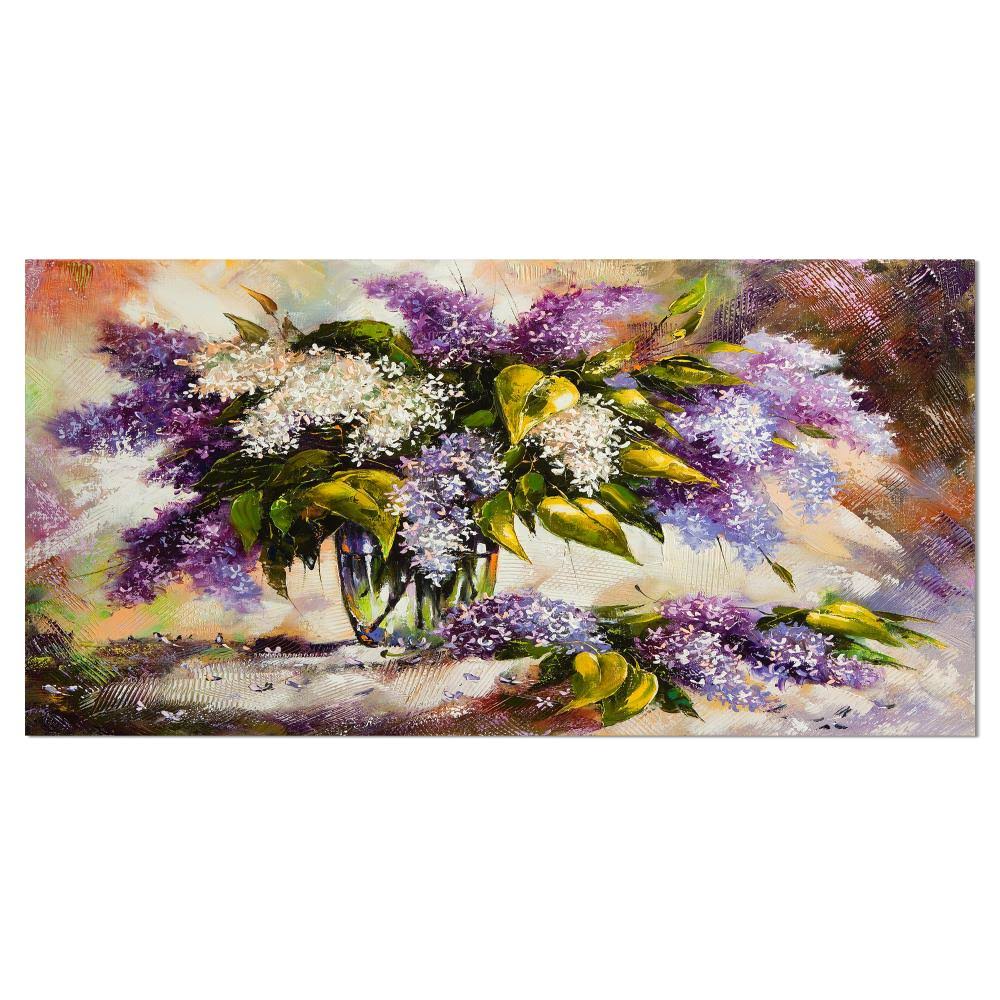 Designart Lilac Bouquet in A Vase Floral Painting Canvas Art Print, 32x22 x 16x22 CGB0_Q2APO23