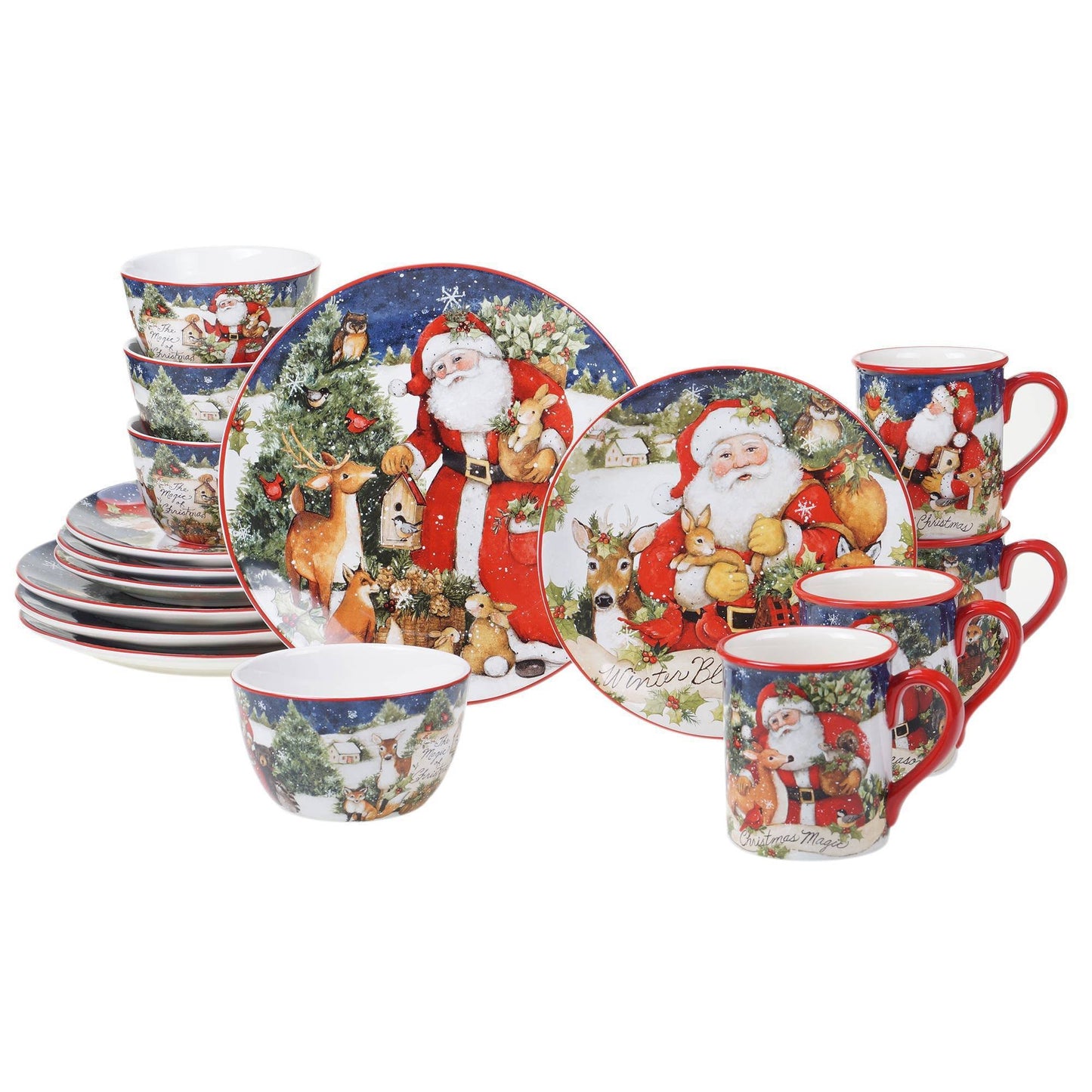 Certified International Magic of Christmas Santa 16 pc. Dinnerware Set TGO7_R8DYB83