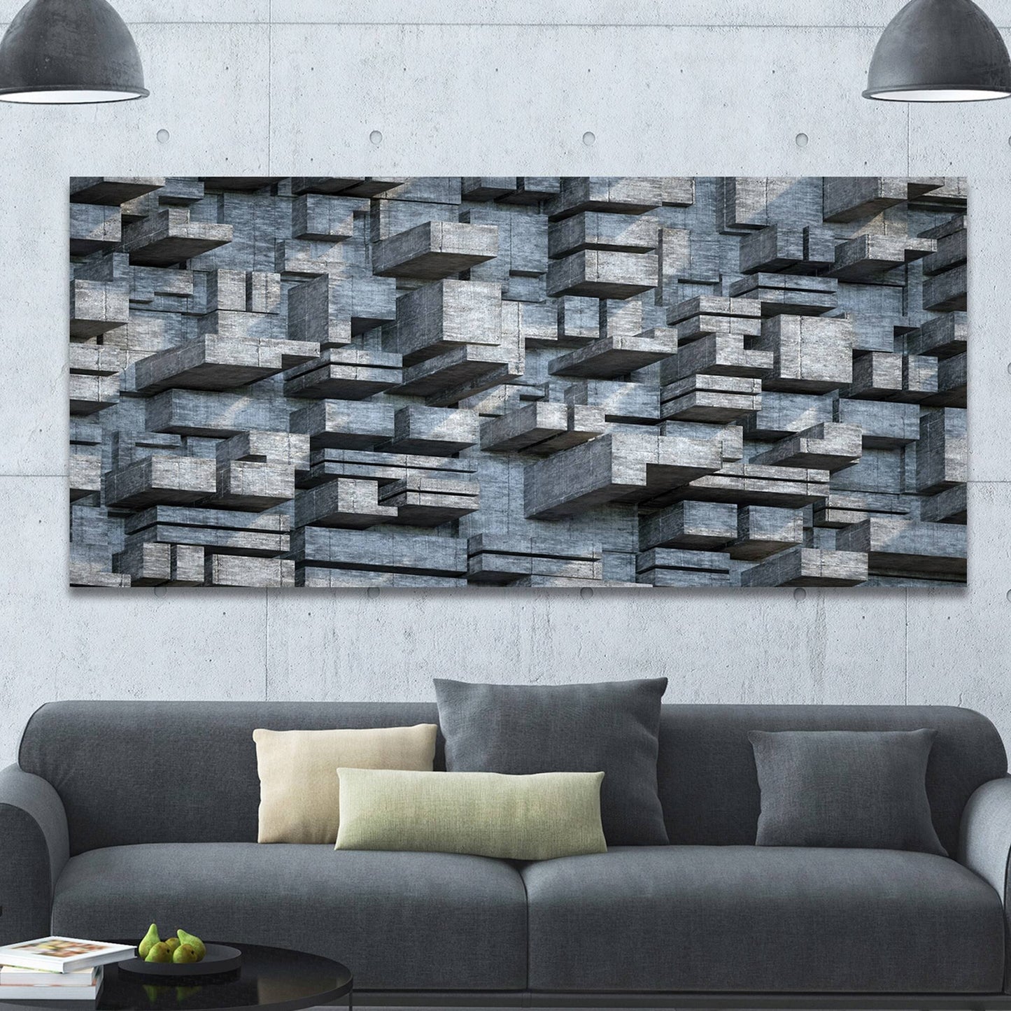 Designart Black Abstract Geometric Background Graphic Art on Wrapped Canvas JPF2_P8TTA75