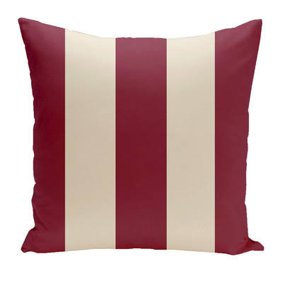 Charlton Home Drennen Striped Throw Pillow - Size: 18x22 H x 18x22 W, Color: Cranberry / Shearling PFK5_J9SDK47