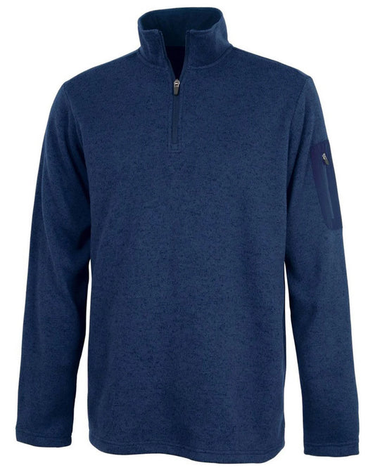 Charles River Apparel Mens Heathered Fleece Pullover Navy Heather XL ISI7_P3LIX35