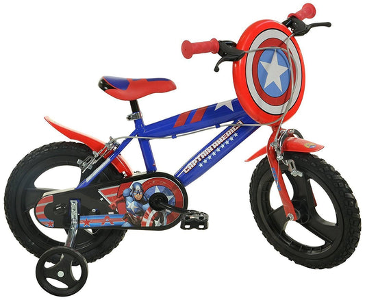 Dino Bikes 414U-CA 14-inch Captain America Bicycle QSD4_M8REN14