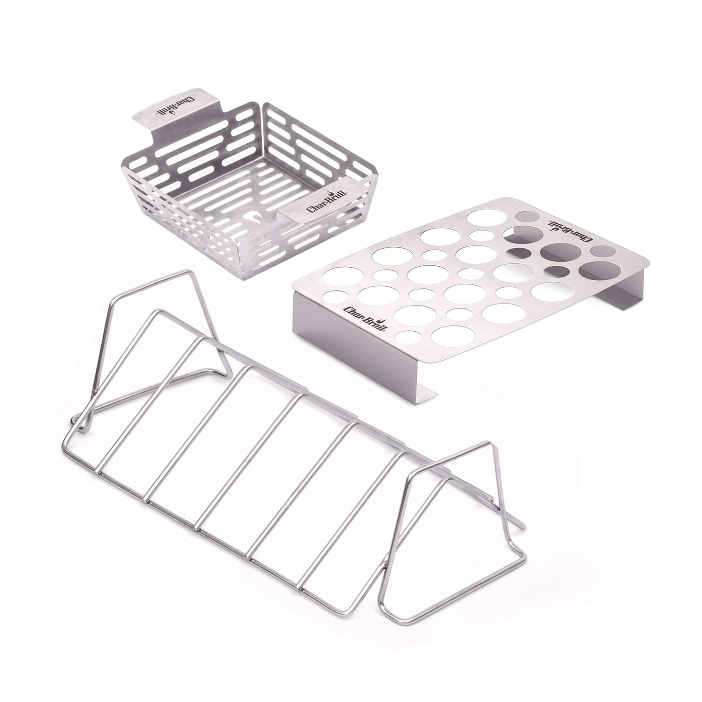 Char-Broil 6916467W06 Grill Plus Rib Roast Rack Combo Kit Silver AGX9_P8EDG46