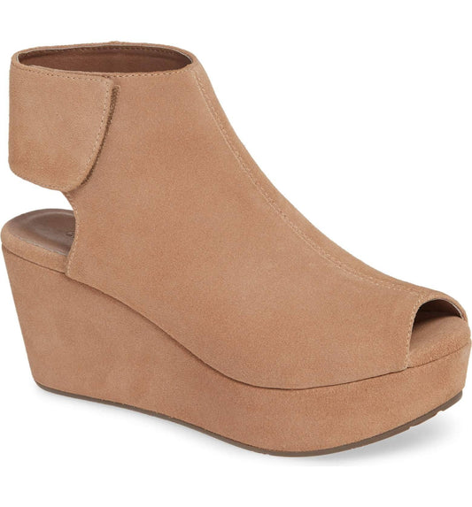 Chocolat Blu Cutout Wedge Sandal, Size 9 in Tan Suede at Nordstrom BXP5_I0DFR26