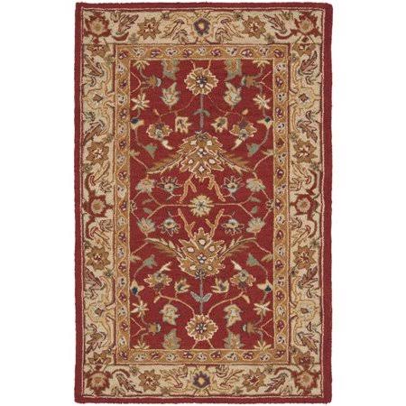 Charlton Home Helena Hand-Hooked Wool Red/Ivory Area Rug, Size: Rectangle 6 x 9 HVZ2_B7RYZ70