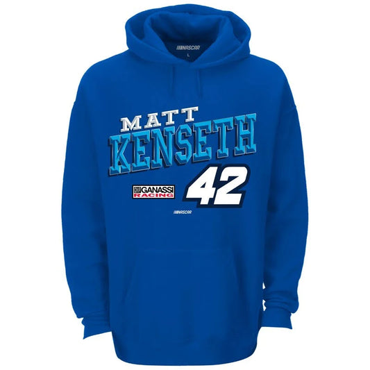 Checkered Flag Matt Kenseth Royal Pullover Hoodie Size: Extra Large BQG6_M3VPR52