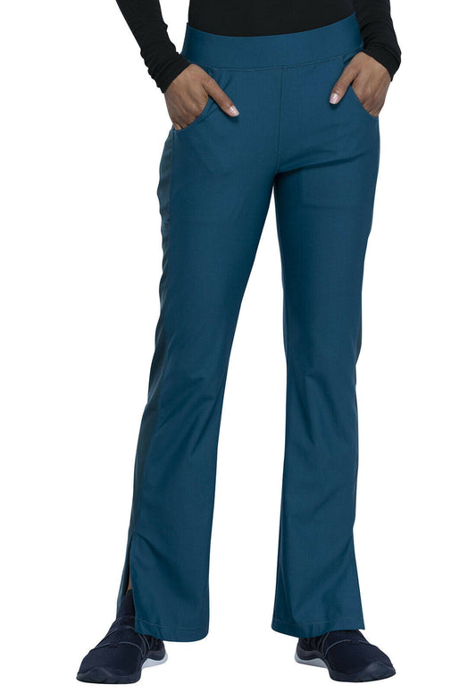 Cherokee Form Womens Mid Rise Moderate Flare Leg Pull-On Tall Pant - Caribbean Blue (S) NHN5_K5ZWT09