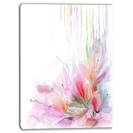 Designart - Floral Composition - Abstract Floral Print on Canvas - Pink 20 in. Wide x 40 in. High DXC4_K6RIA87