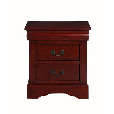 Charlton Home Thorndike Traditional 2 Drawers Nightstand, Brown CEE4_D9UWX75