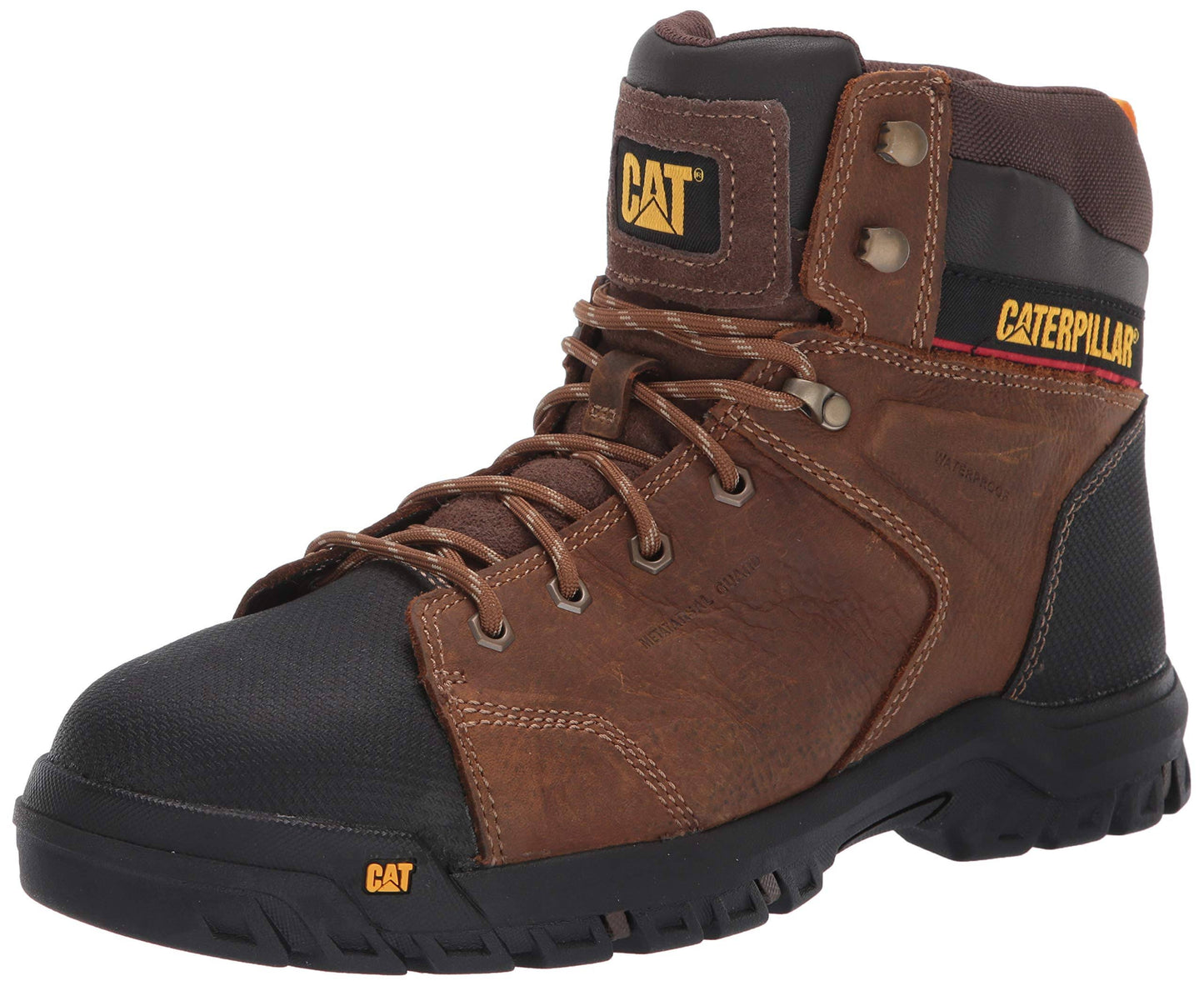 Caterpillar Boots: Mens P91115 Brown Wellspring Steel Toe Metatarsal Guard Waterproof Work Boot HKL3_T1GAS18