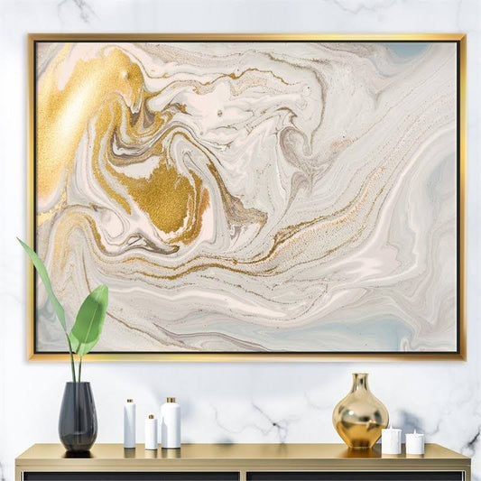 Designart 20x22 x 12x22 Pastel Glitter Marble Fabric Canvas Wall Art in White DJS7_K2GVV46