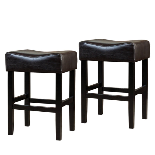 Christopher Knight Home Portman 26x22 Bonded Leather Backless Counter Stool, Set of 2, Brown IQC3_I0GNN83