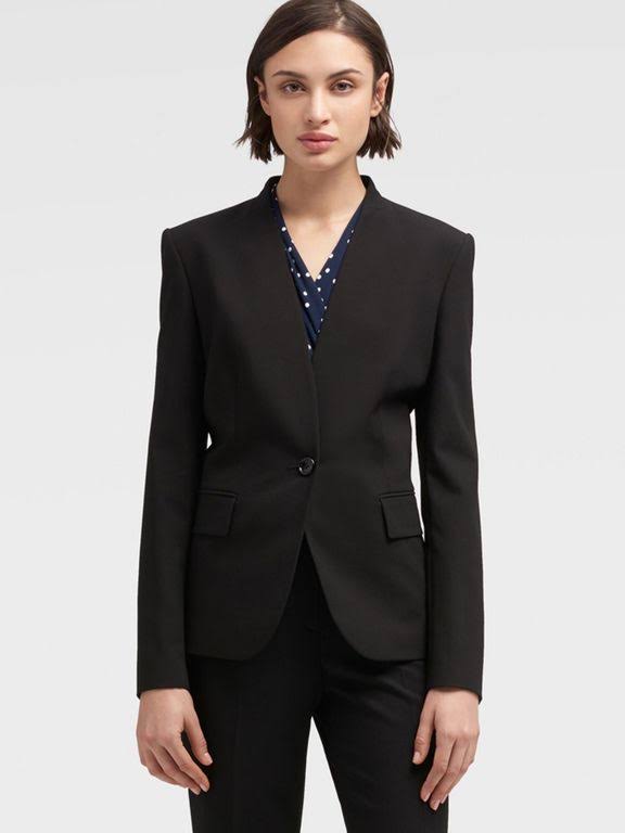 Dkny Collarless Single-Button Blazer - Black - Formal Jackets ROH9_E2ORI51