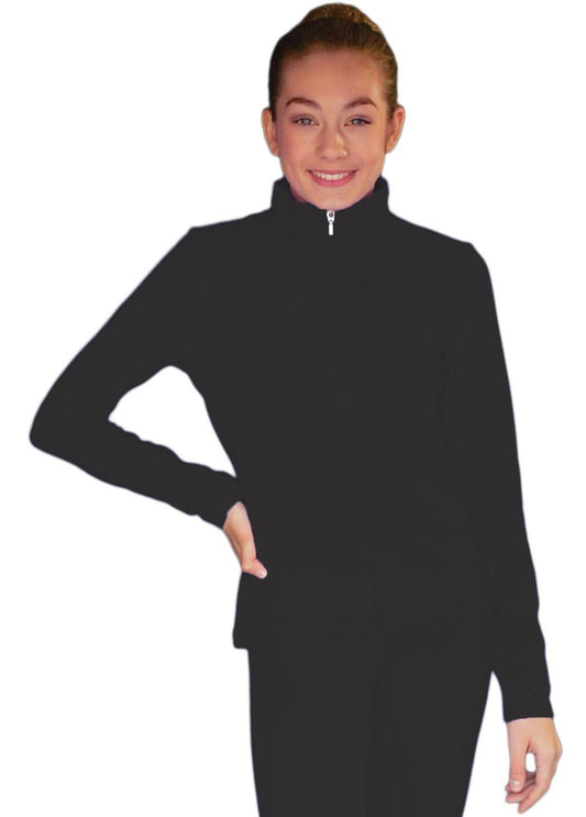 ChloeNoel JT811 Solid Fleece Fitted Elite Figure Skating Jacket w/ Thumb Holes STC2_W9VOY50