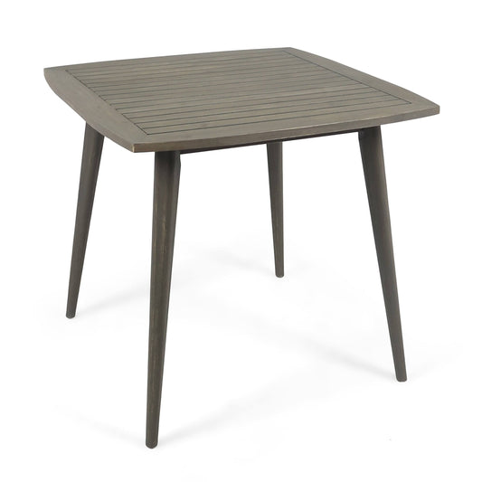 Christopher Knight Home Stamford Outdoor Dining Table with Straight Legs by Grey Finish, Gray ZRJ0_K9NHM14