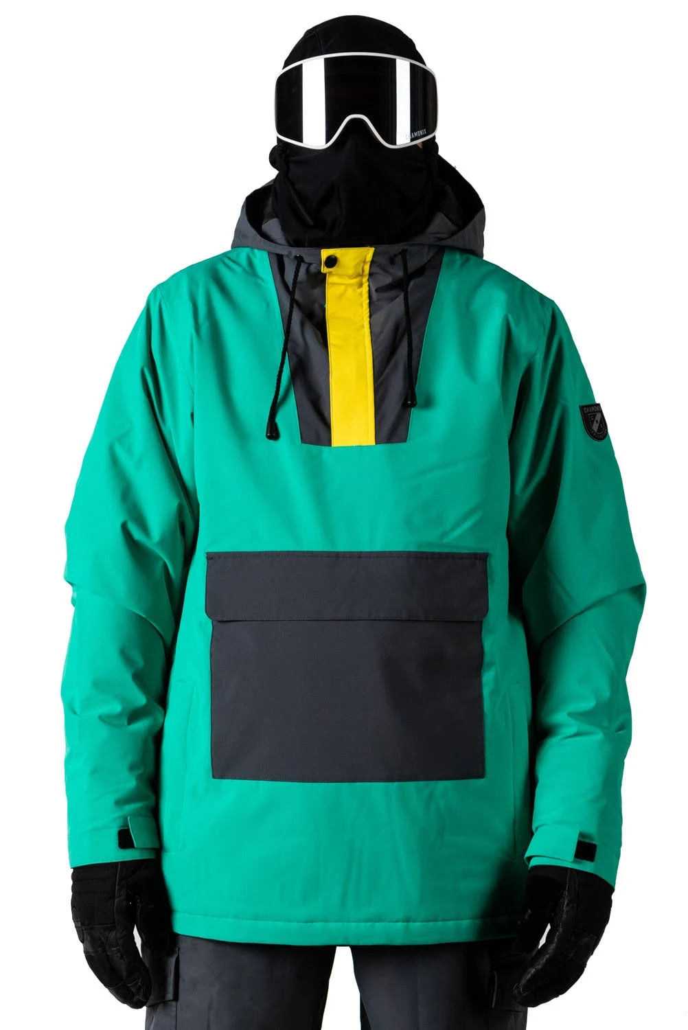 Chamonix Arcalod Anorak Mens Snowboard Jacket Teal/Grey/Yellow Sz S DCP6_H4SIQ39