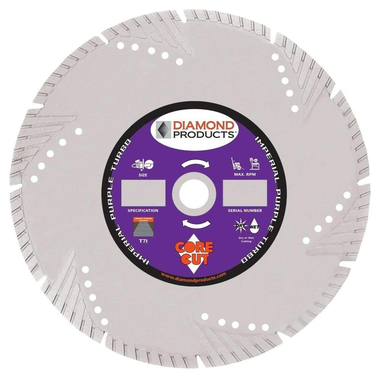 Diamond Products Imperial Purple High Speed Turbo Blade for Concrete 79952 FBE6_J9HGV87