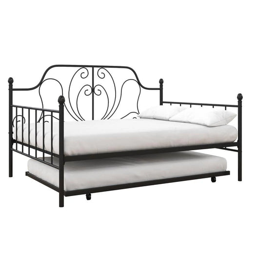 DHP Lucy Black Metal Full/Twin Daybed and Trundle WZV4_P9DIF32