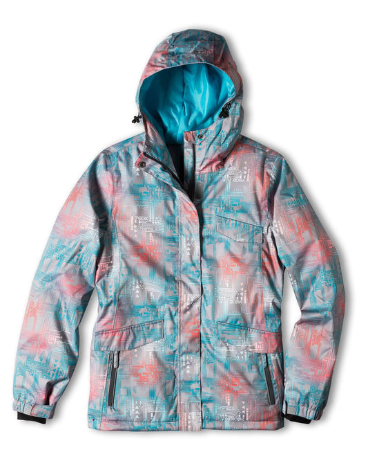 Chamonix Marlow Snowboard Jacket Microchip Print Womens Sz S ZBE1_S7UXA08