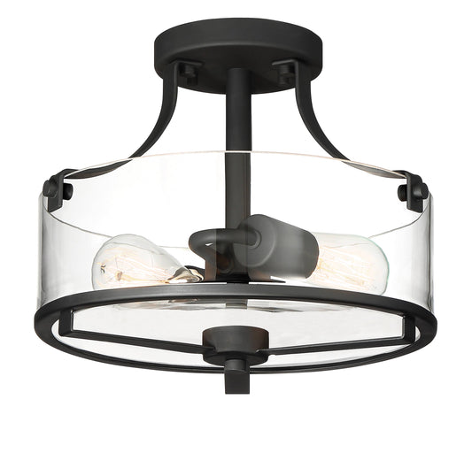 Designers Fountain Jedrek 2 Light Semi-Flush - Black 93311-BK RIX7_I9AFC54