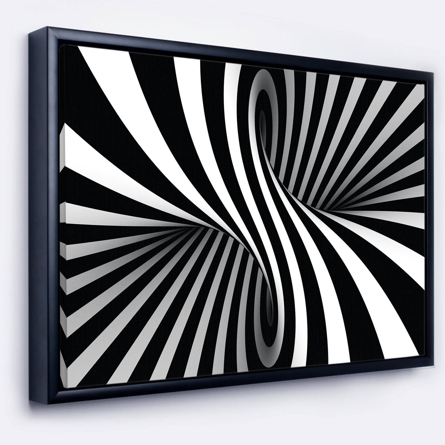 Designart & Black and White Spiral & Abstract Framed Canvas Art Print, Size: 34 inch x 18 inch FGI2_O2PLX76