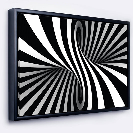 Designart & Black and White Spiral & Abstract Framed Canvas Art Print, Size: 34 inch x 18 inch FGI2_O2PLX76