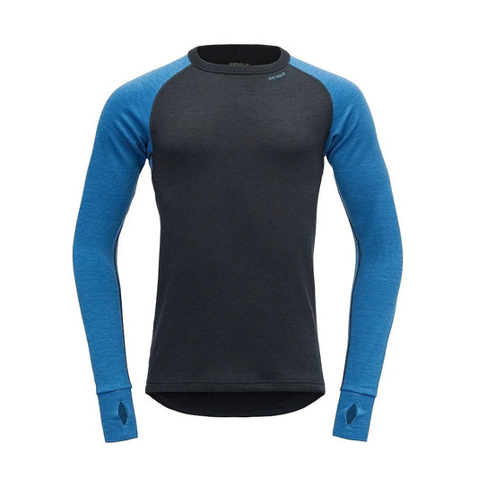 Devold Expedition Man Shirt Colorblock-blue, Mens Merino Top, Size XXL - Color Skydiver - Ink WET2_C8TEV24