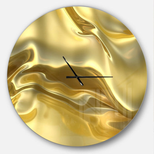 Designart &Golden Cloth Texture& Oversized Modern Wall Clock - 38 in. Wide x 38 in. High XEM5_O0EQQ97