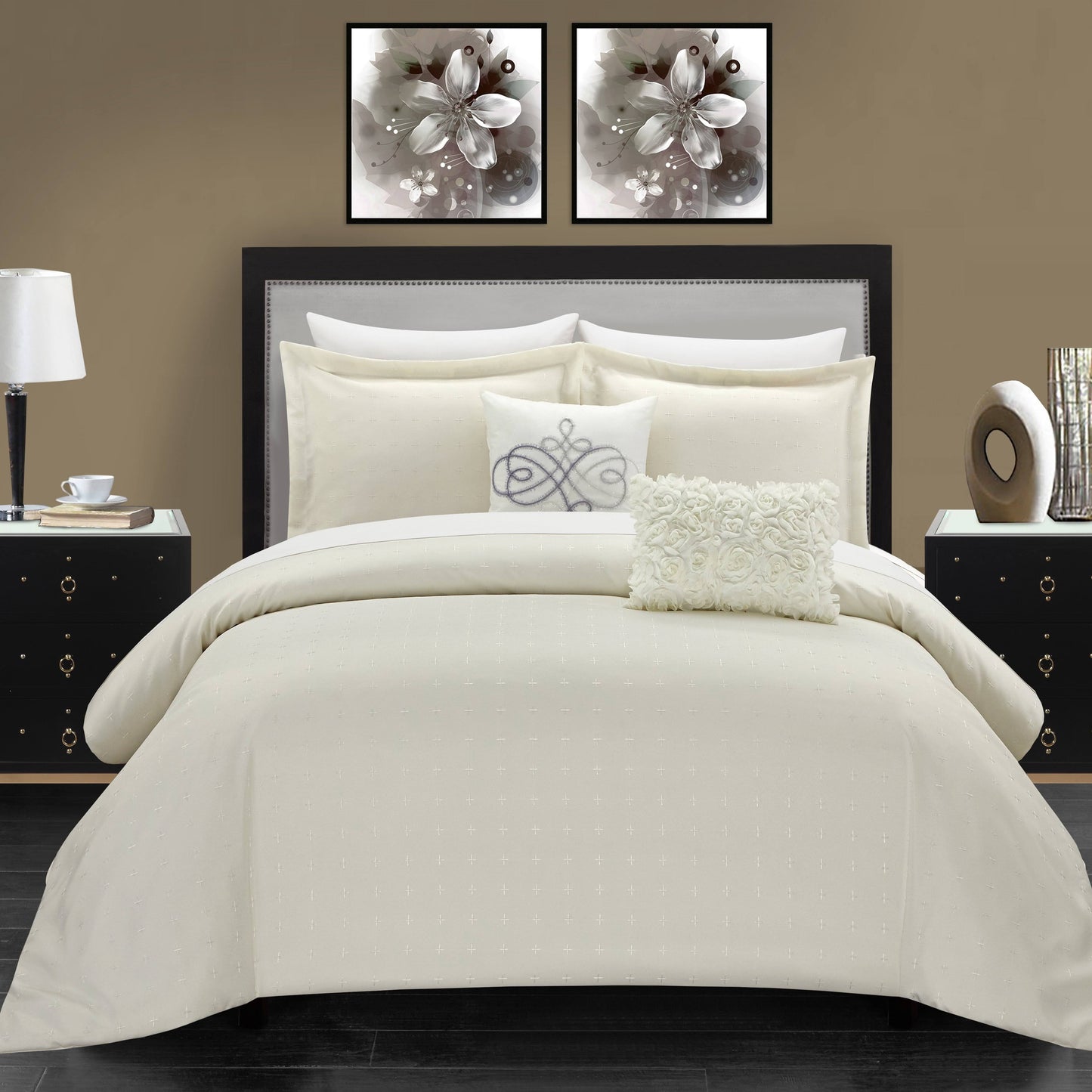 Chic Home Emery 5 Piece King Comforter Set - Beige AGM5_Y8QOQ56