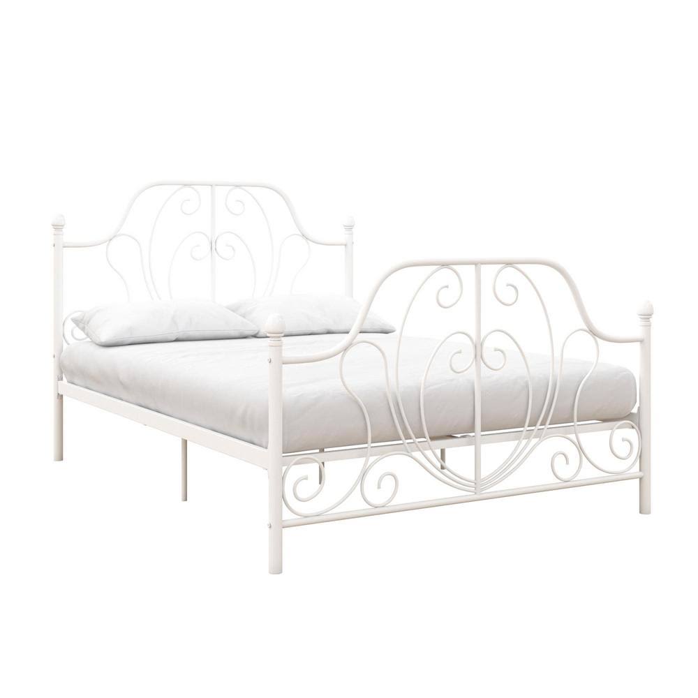 DHP Lucy White Metal Queen Size Bed Frame CCM9_N7IHF03