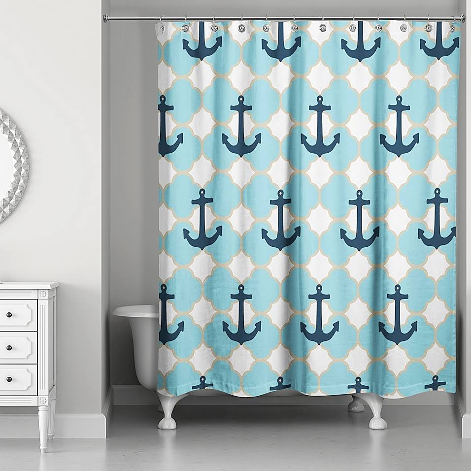 Designs Direct Anchor Shower Curtain in Blue YLW4_L8ROV12