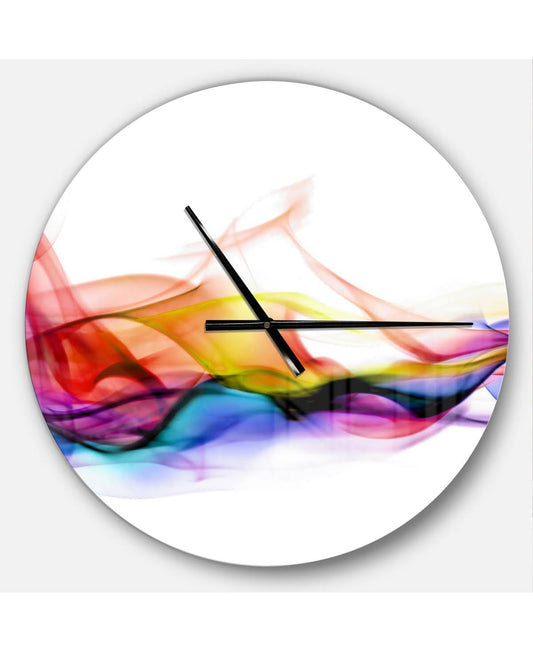 Designart &Abstract Smoke & Modern Wall Clock, Size: 23 inch x 23 inch, Yellow LDW1_T2GFC85