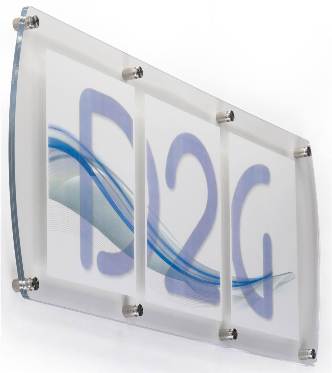 Displays2go Wall Mounted Office Directory Sign, Holds (3) 8.5x22 x 11x22 Signs, Standoffs Included (TRIPDSIGN) XQL1_Z9EYY03