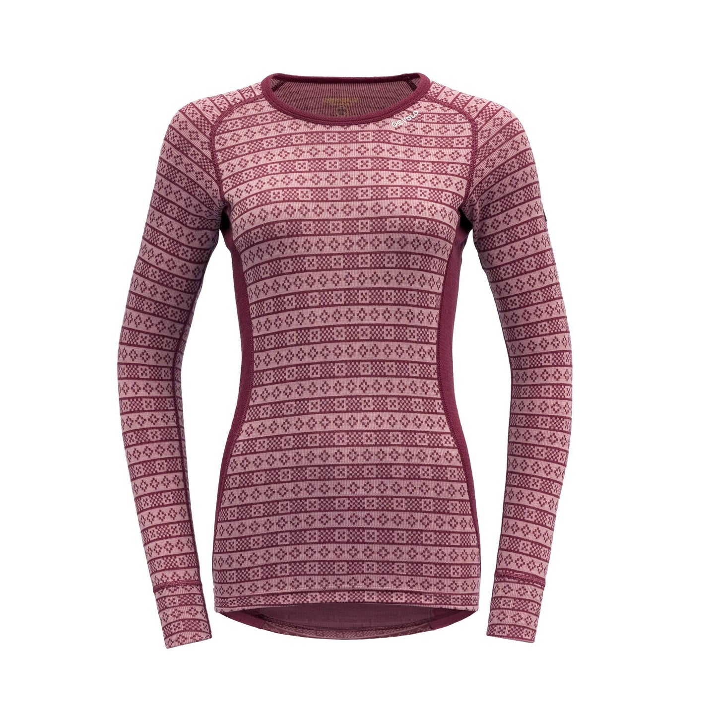 Devold Signature Alnes Woman Shirt pink-RED, Womens Merino Top, Size L - Color Foxglove JKX7_P0YHY02