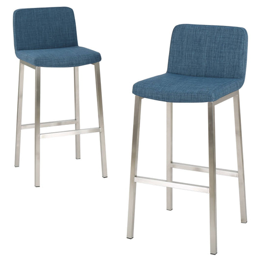 Christopher Knight Home Vasos Fabric Barstool, Blue - 2 count ZLO2_J1ZWF49