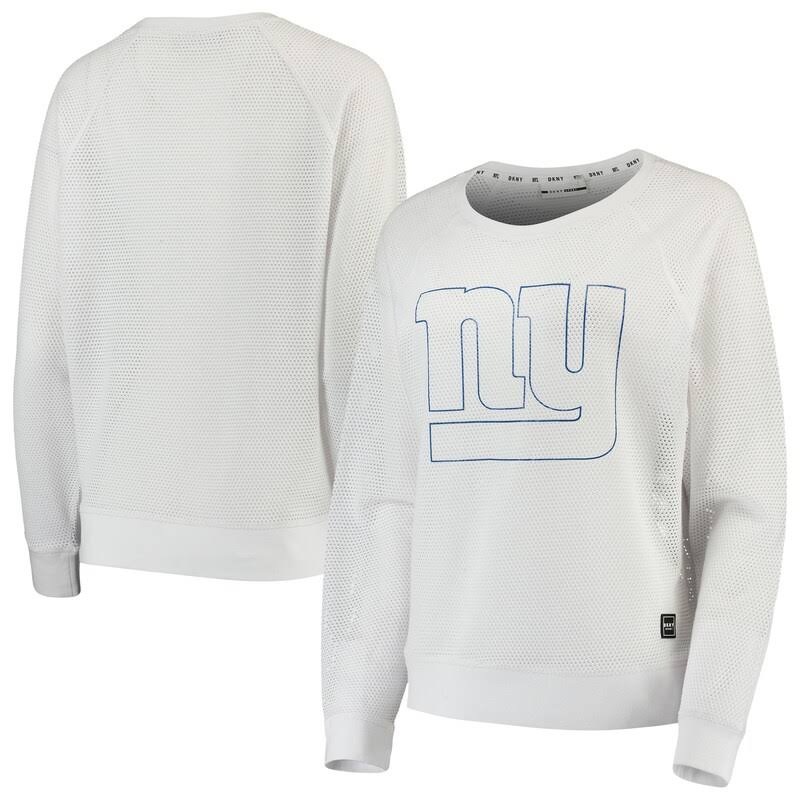 Dkny Sport New York Giants Womens White Lauren Mesh Long Sleeve T-Shirt LRA5_D5BFE68