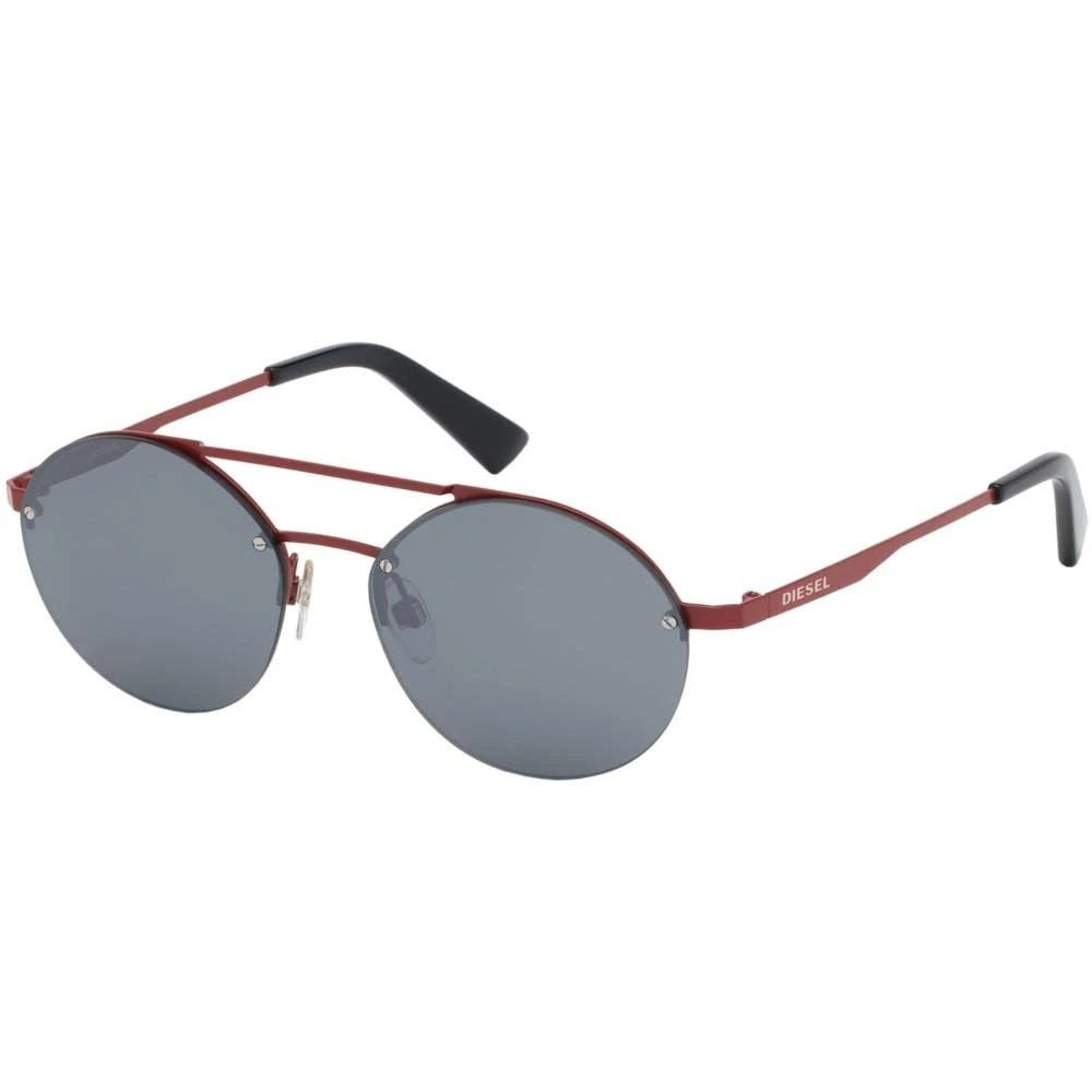 Diesel Unisex DL0275 Sunglasses Matte Red + Smoke Mirror BAU7_Z3HNU00