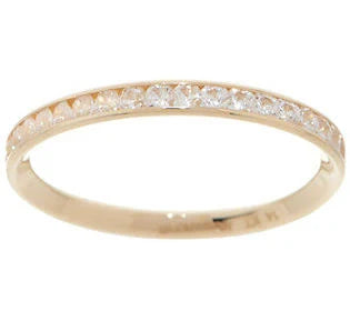 Diamonique Channel Set Eternity Band, 14K Gold, Size 8, Yellow Gold LRA7_I4WWW74