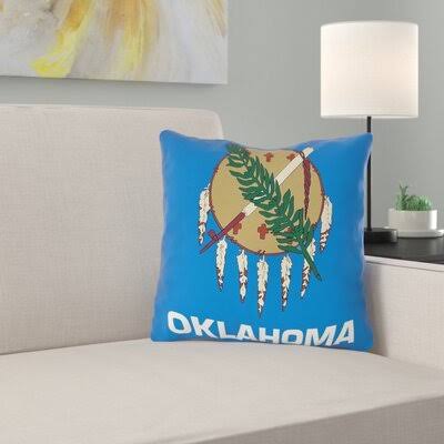 Centers Oklahoma Flag in , Polyester/Throw Pillow-No Zipper-Indoor/Outdoor East Urban Home Size: 20x22 x 20 UCP6_B2KMC72