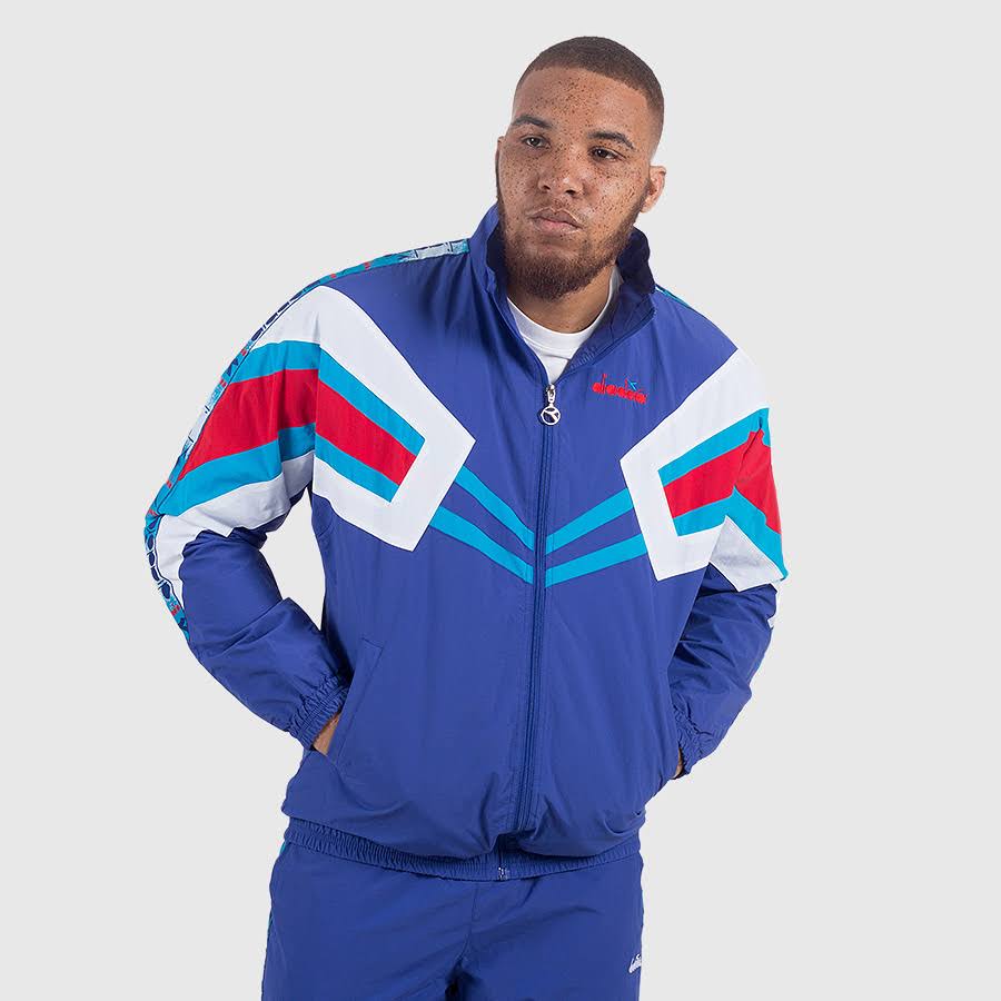 Diadora Mens Track Jacket, Blue - Size Large DZL7_U0GYG32