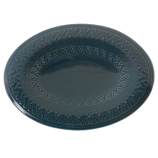 Certified International Aztec Oval Platter in Teal BPG5_U7NGS18