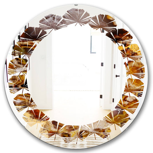 Designart 24-in L x 24-in W Round Brown Polished Wall Mirror | MIR16815-C3-C24 RNS6_R8RCV44