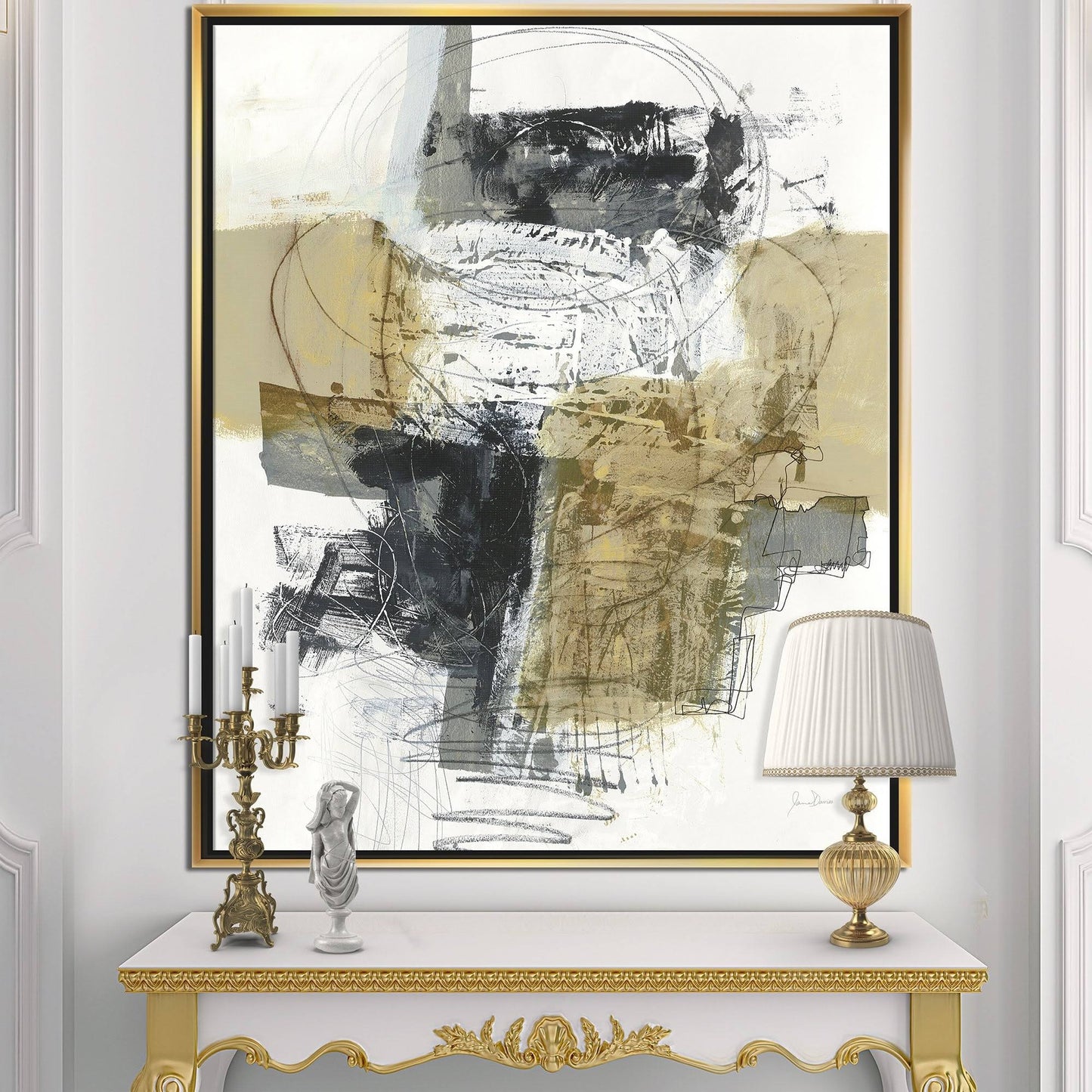 Designart Gold Wood Floater Frame 40-in H x 30-in W Modern Print on Canvas | FL31005-30-40-GD JTL6_K4PEL28