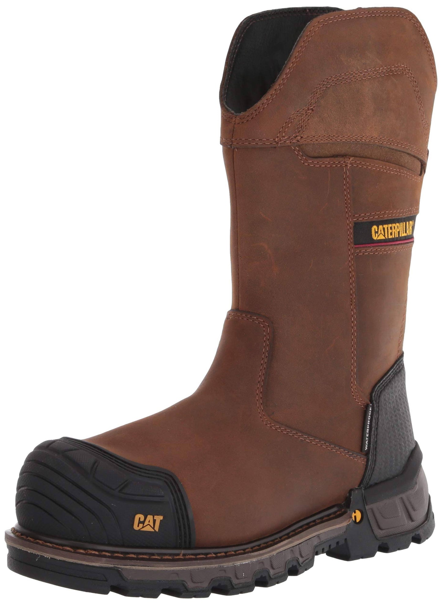 Caterpillar Mens Excavator XL Composite Toe Pull on Work Boots - Brown 8 NJZ8_R1RXB64